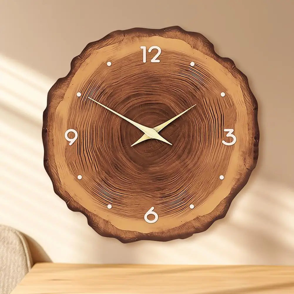 30cm Fashion Annual Wooden Wall Clock Silence Rotate For Bedroom Living Room Cafe Simple Elegant Originality Wall Clock 