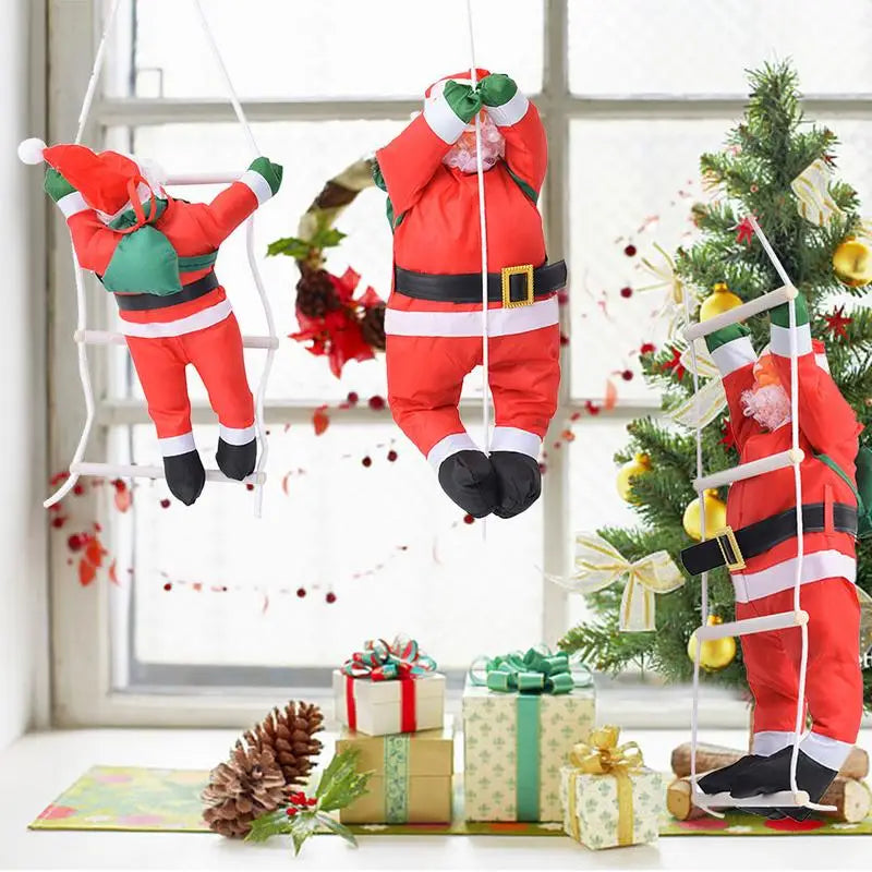 Santa Claus Climbing Rope Ladder Christmas Decorations Hanging Doll Tree Ornament Outdoor Santa Claus Doll Pendant 2023 Xmas