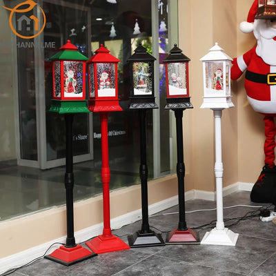 Christmas Decorations Western Style Snow Street Light With Music Merry Christmas Decoration For Garden 