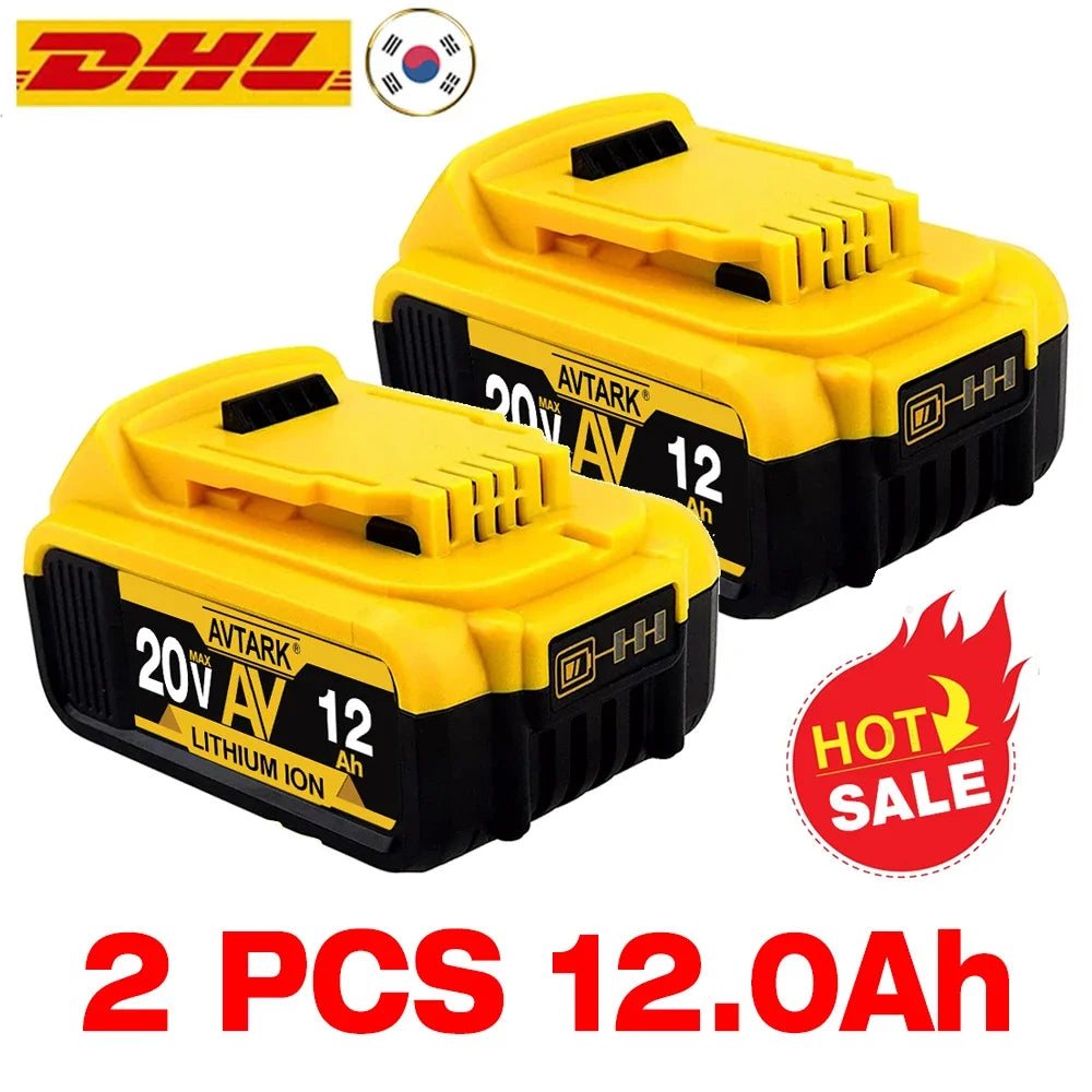 DCB200 20V Battery – Compatible with DeWalt Power Tools, 18V, 12Ah Rechargeable Lithium Battery