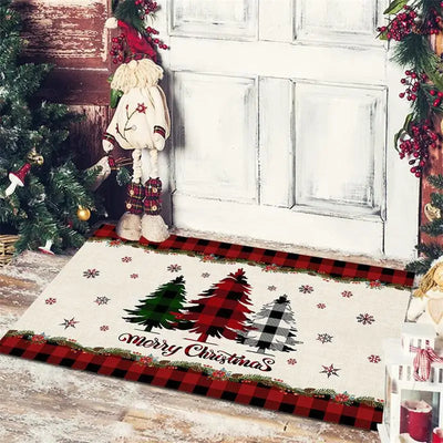 Christmas Decoration Floor Mat Entrance Door Bedroom Bath Toilet Anti Slip Mat Carpet 2023 Merry Christmas Navidad New Year Gift 