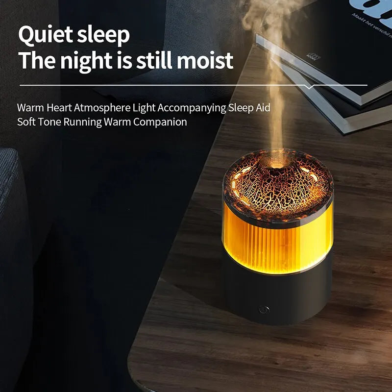 Cool Flame Lamp Humidifier - Colorful Mini Silent Desktop Ambient Lamp & Aromatherapy Machine