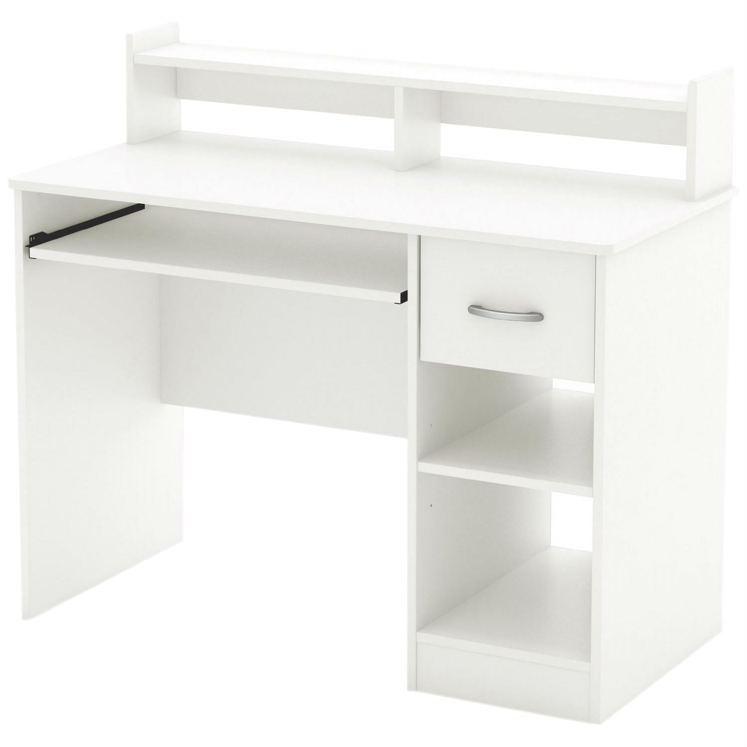 Contemporary Home Office Computer Desk in White Wood Finish - Free Shipping 