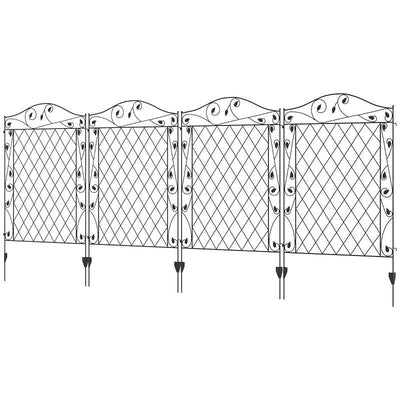 4 Pack Steel Foldable Fence Floral Trellis Panel Animal Barrier - Free Shipping 