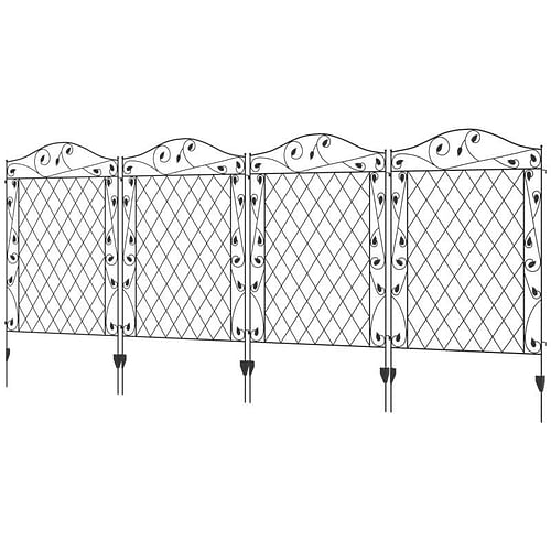 4 Pack Steel Foldable Fence Floral Trellis Panel Animal Barrier - Free Shipping