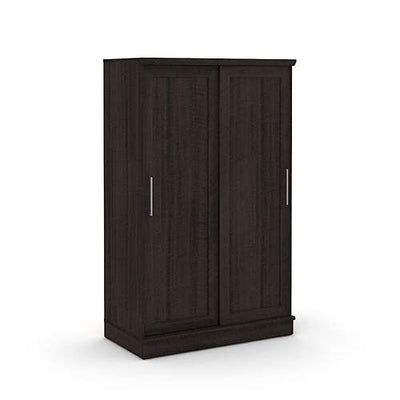 FarmHouse Espresso Oak Sliding Doors Garment Rod Wardrobe Armoire - Free Shipping 