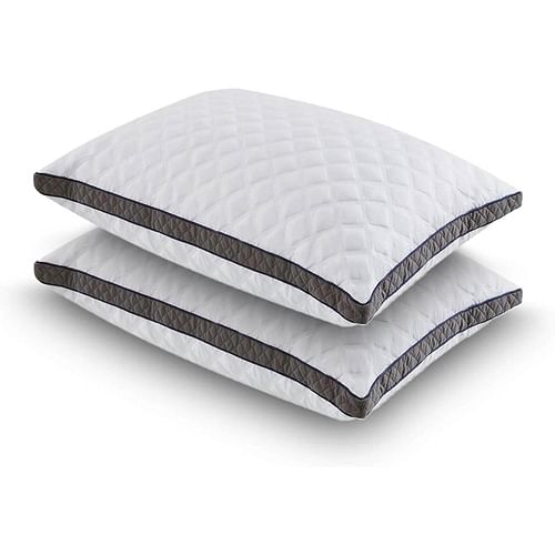 Set of 2 Standard Shredded Memory Foam Polyester Pillow with Removeable Cover - Free Shipping 