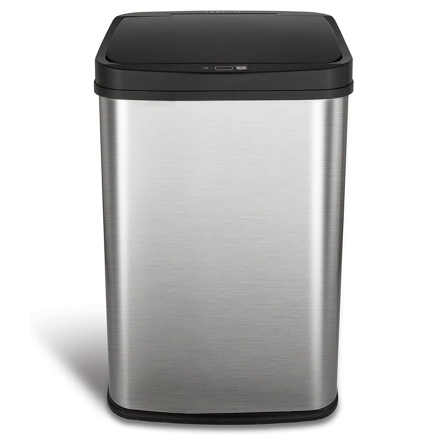 Silver/Black 13-Gallon Stainless Steel Kitchen Trash Can with Motion Sensor Lid - Free Shipping