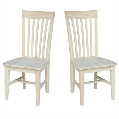 Set of 2 - Mission Style Unfinished Wood Dining Chair with High Back - Free Shipping 