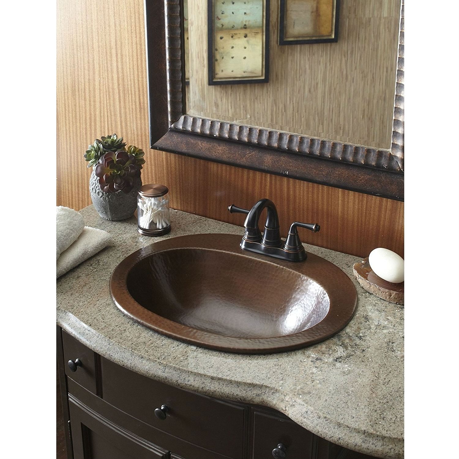 Copper Oval Bathroom Sink 20 x 16 inch - Free Shipping