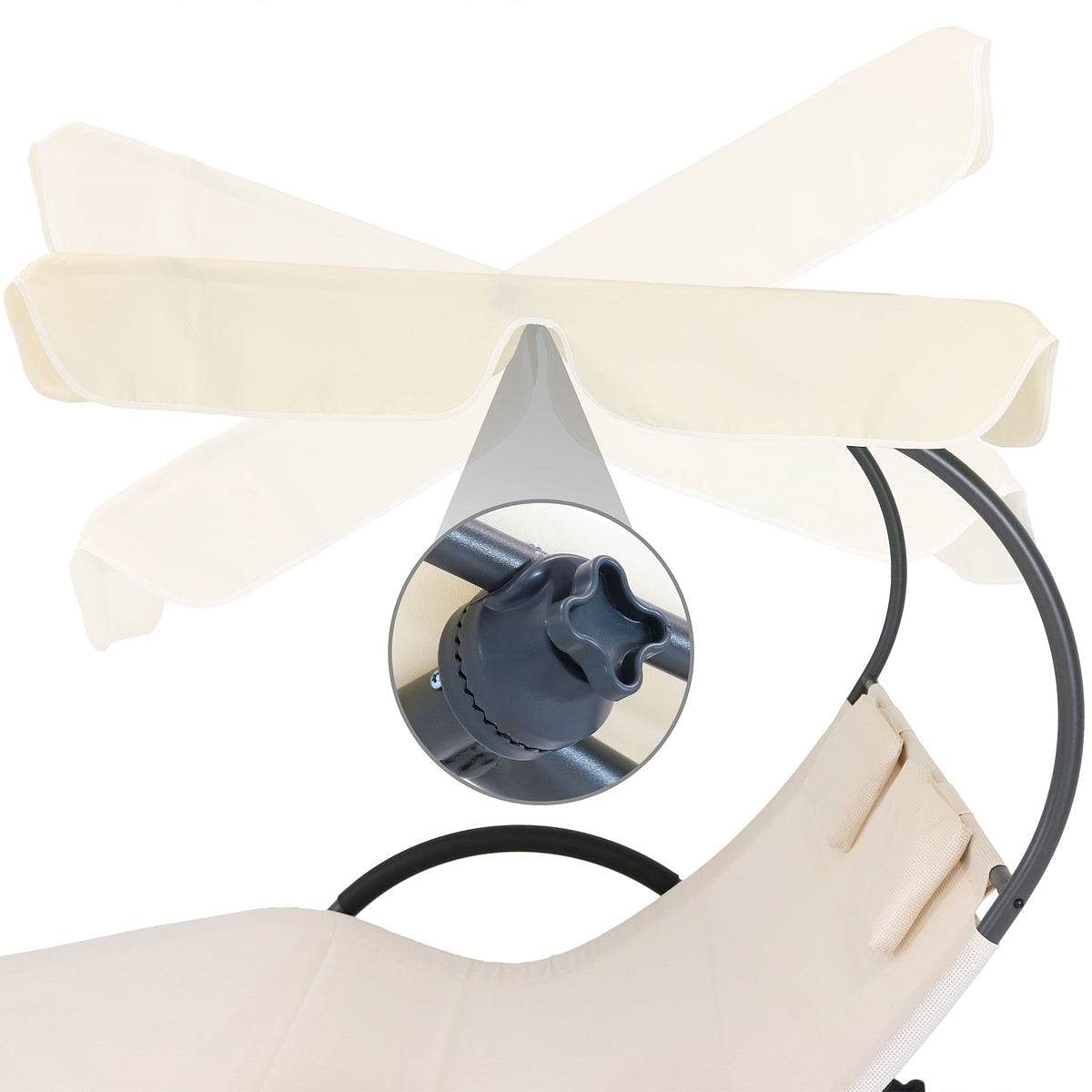 2 Person Off White Outdoor Patio Chaise Lounger Chair Canopy Bed with Pillows - Free Shipping 