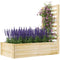 Outsunny Wood Planter Box with Trellis for Climbing Plants, Raised Garden Bed for Outdoor Flowers Herbs, 91