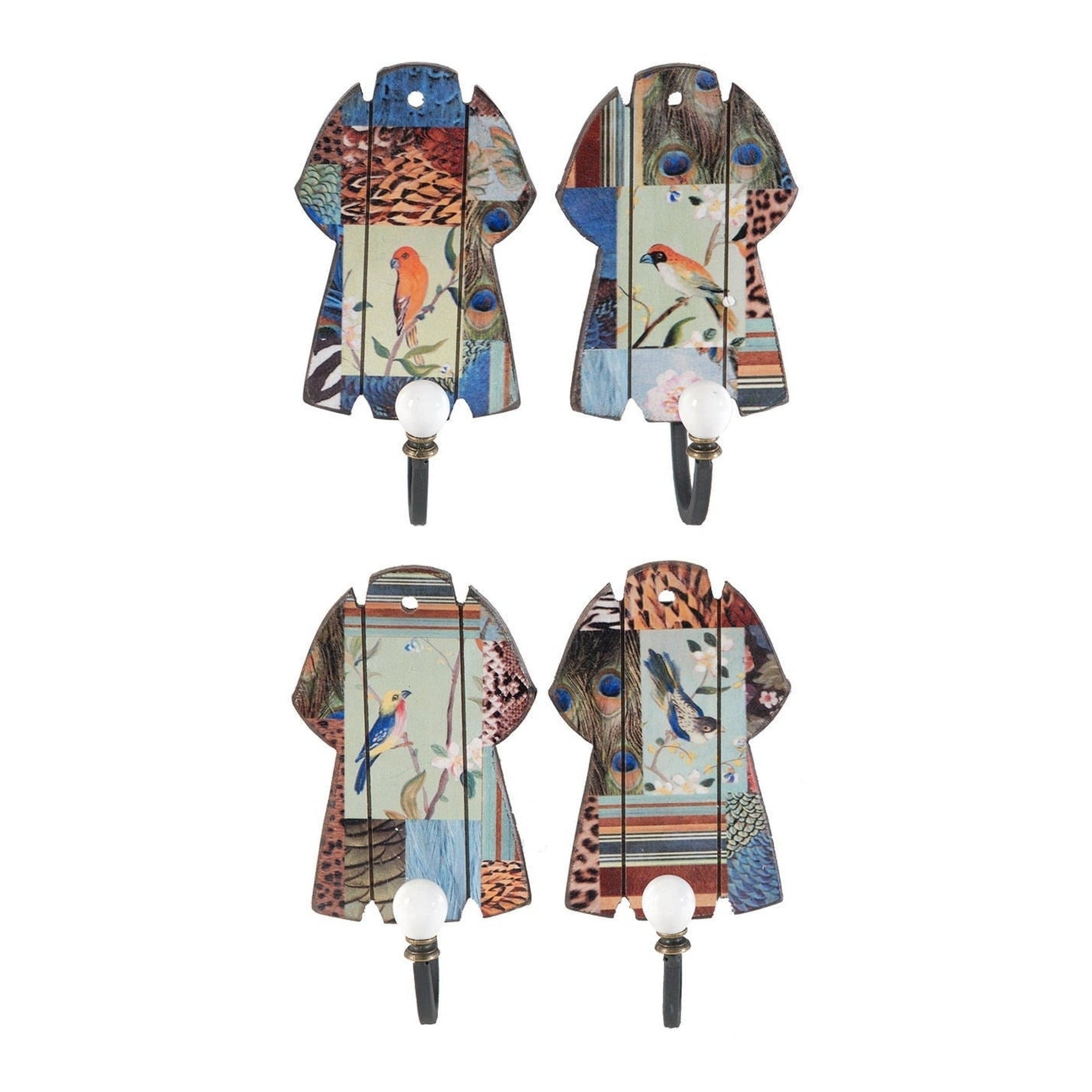 Wall Decor W/Hooks S/4 
