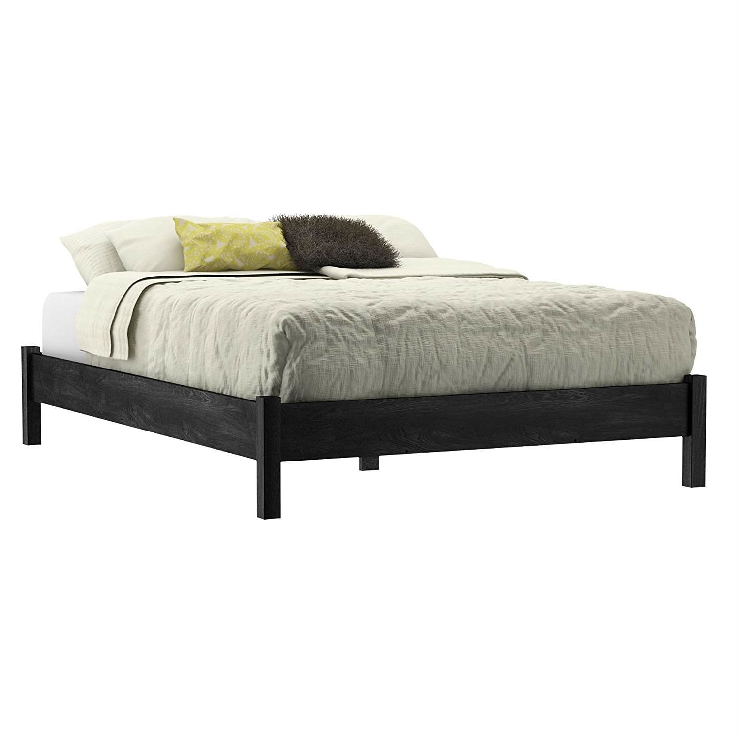 Full size Contemporary Platform Bed in Grey Black Wood Finish - Free Shipping 