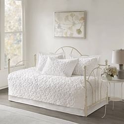 5-Piece Farmhouse Off-White Chenille Cotton Daybed Cover Bedding Set - Free Shipping