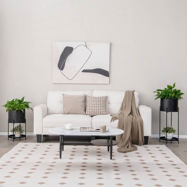 Set of 2 Black Metal Garden Planter Flower Pot Stand with Bottom Shelf - Free Shipping 