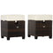 Outsunny Rattan Ottoman Set 2 Cushions Steel Frame Outdoor Footrest Patio Garden Furniture Brown
