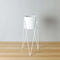Shira White Brass Planter with Hairpin Legs (61cm) – Handcrafted Antique-Style Brass Planter for Artificial Plants, Made in India