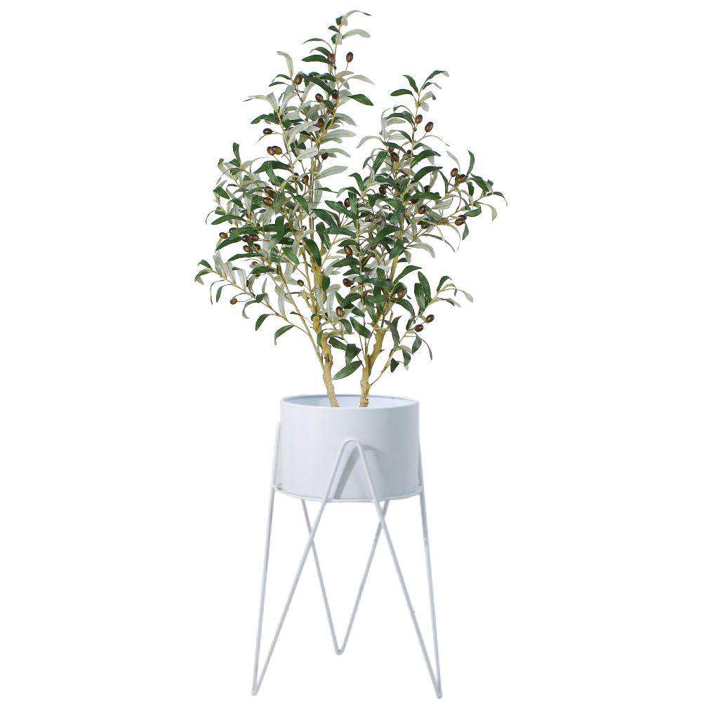 Shira White Planter With Hairpin Legs (61Cm) 