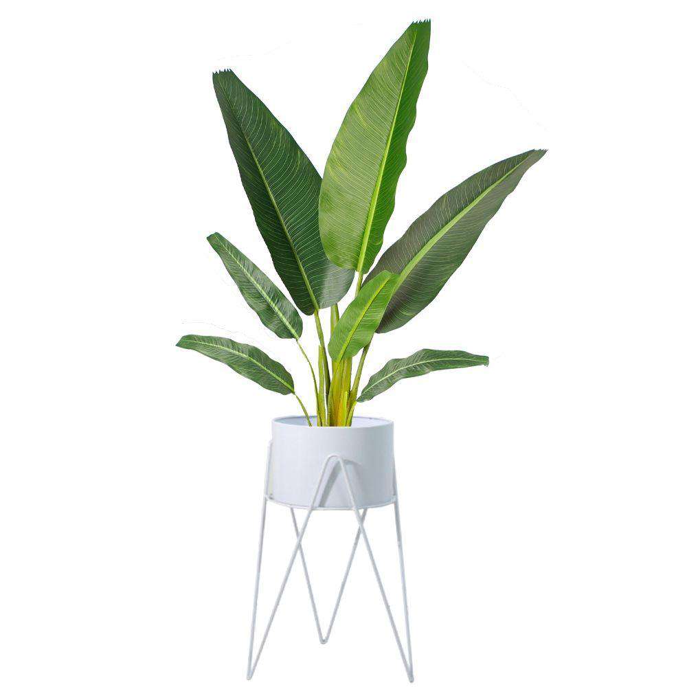 Shira White Planter With Hairpin Legs (61Cm) 