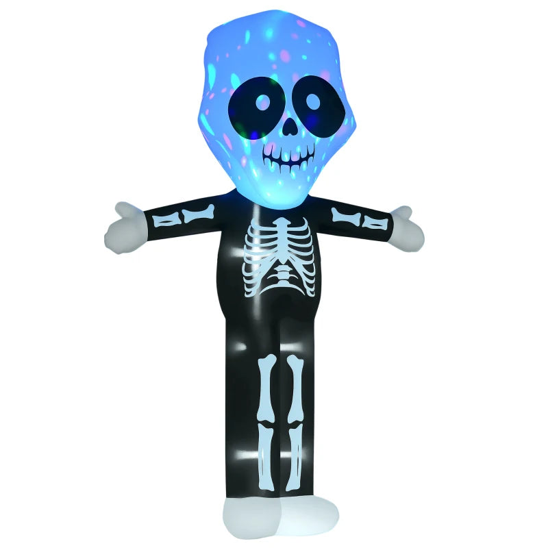 HOMCOM 10ft Halloween Inflatable Skeleton Ghost – LED Lighted, Indoor/Outdoor 