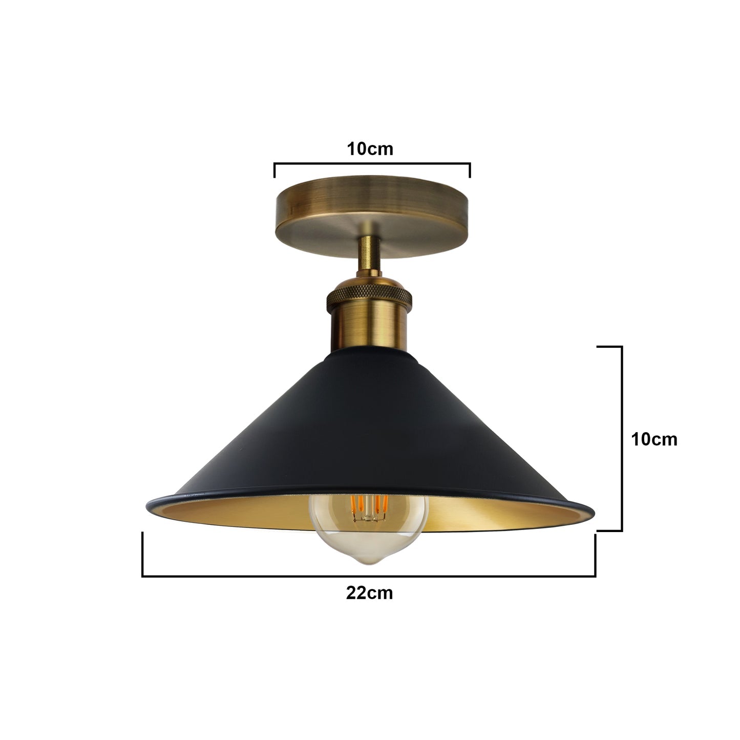 Adjustable Semi Flush Mount Metal ceiling Light Cone Shade ~2145 