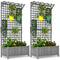 Wood Planter with Trellis for Vine Climbing, Raised Garden Bed, Privacy Screen for Backyard, Patio, Deck, Dark Grey