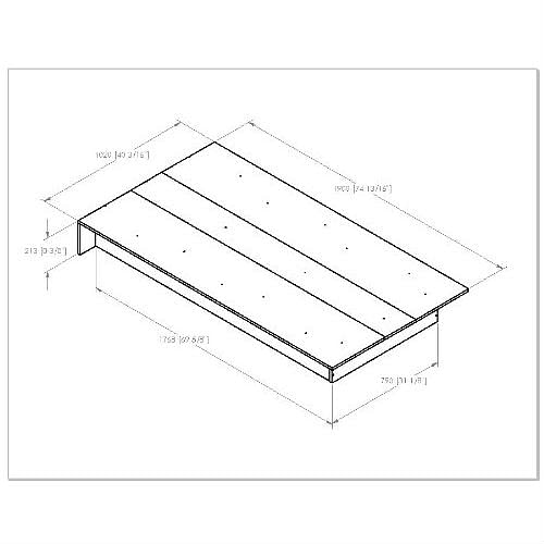 Twin size Platform Bed Frame in Royal Cherry Wood Finish - Free Shipping