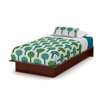 Twin size Platform Bed Frame in Royal Cherry Wood Finish - Free Shipping 