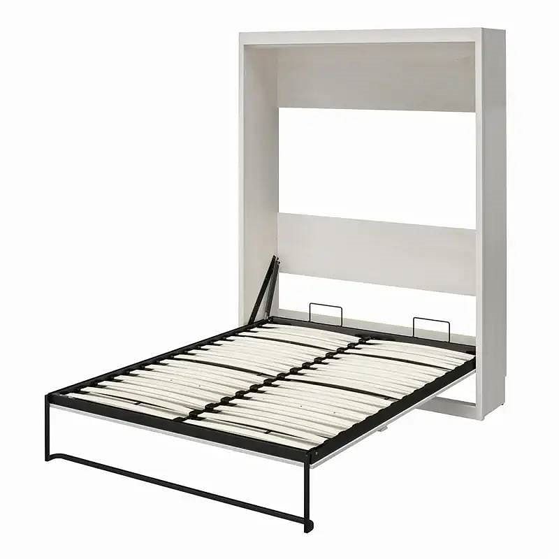 Full size Murphy Bed Space Saving Wall Bed Frame in Ivory Oak Finish - Free Shipping