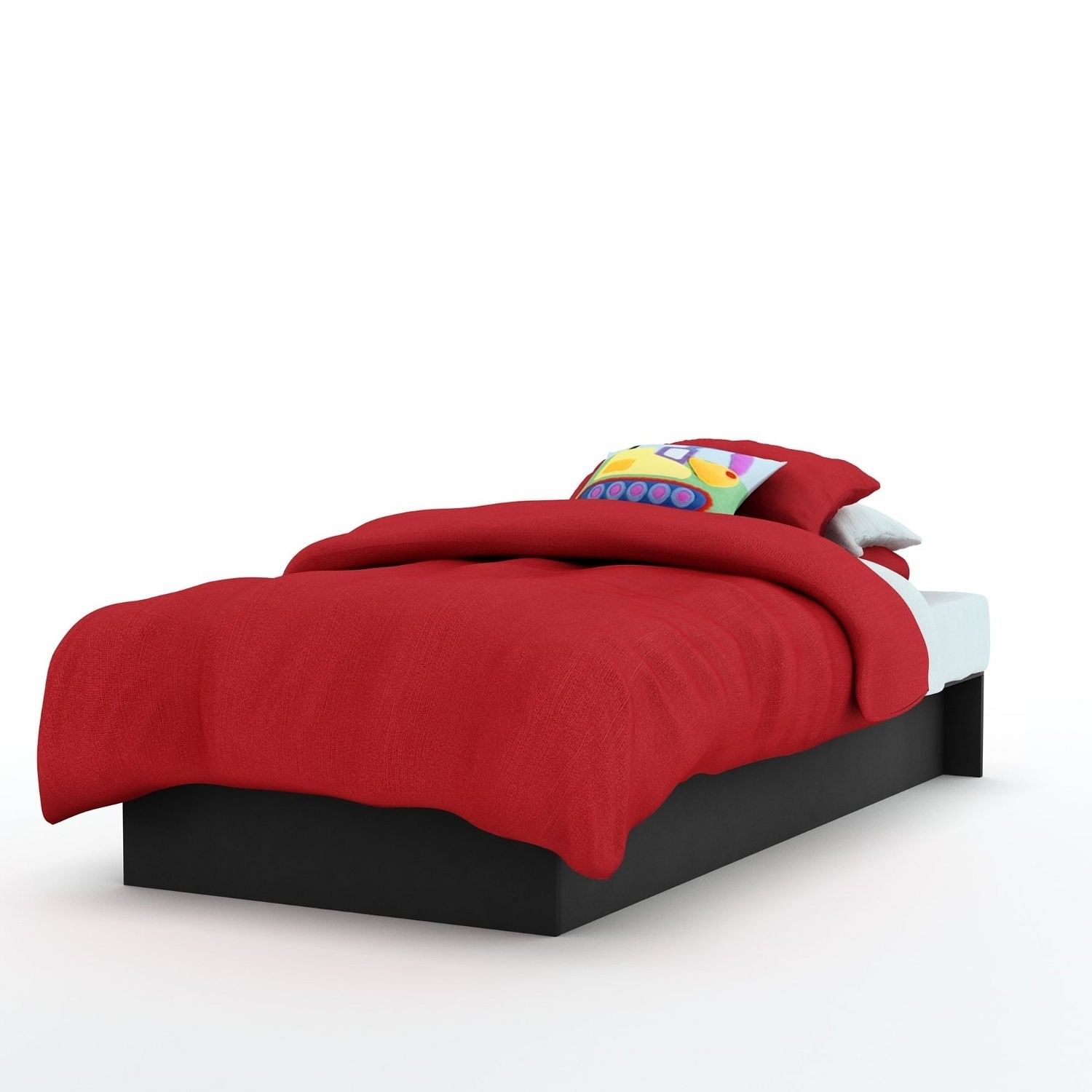 Twin size Platform Bed Frame in Black Wood Finish - Free Shipping