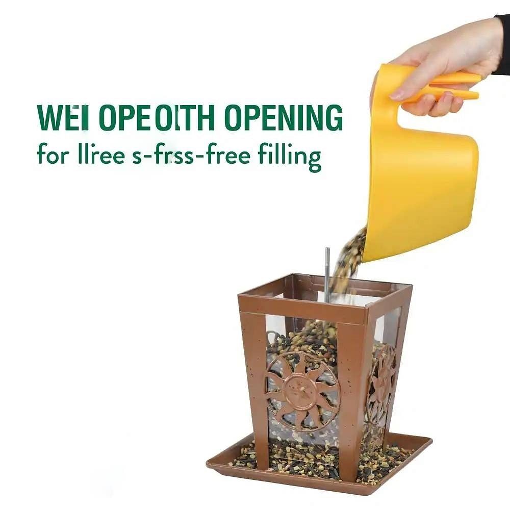 Heavy Duty Lantern Style Bird Feeder with Four Wide Perching Areas - Free Shipping 