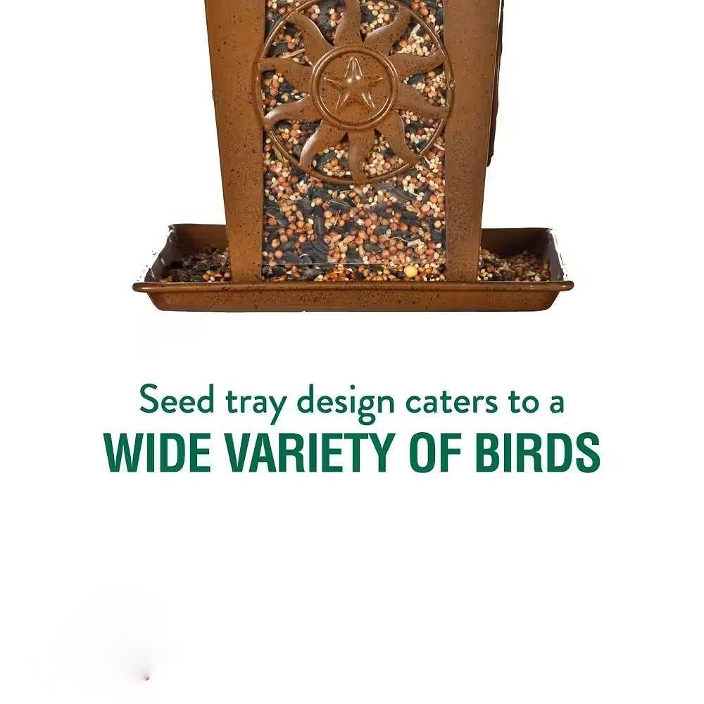 Heavy Duty Lantern Style Bird Feeder with Four Wide Perching Areas - Free Shipping 