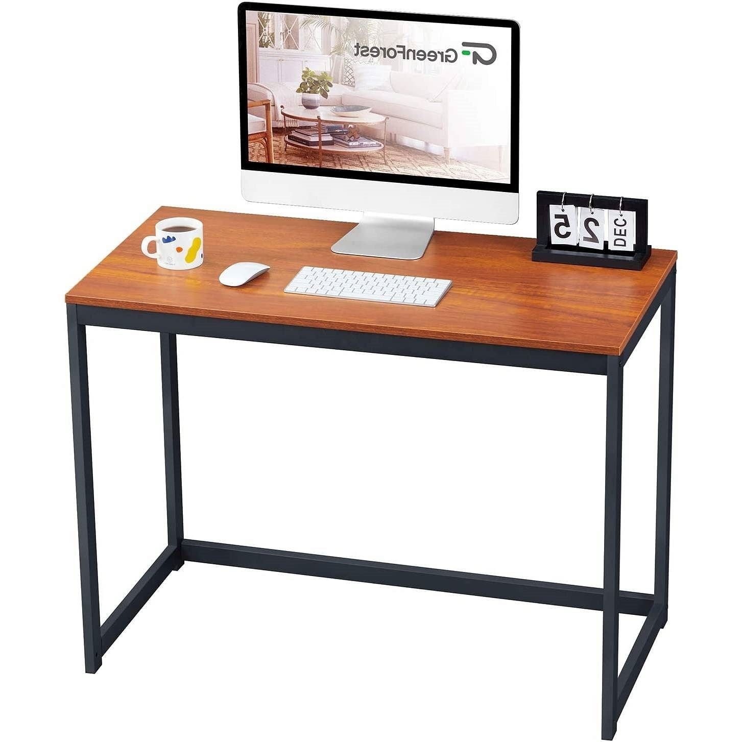 Compact Modern Home Office Laptop Computer Desk Table Metal Frame Wood Top - Free Shipping 