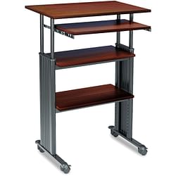 Adjustable Height Stand Up Computer Desk Workstation in Cherry - Free Shipping 