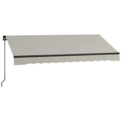 Outsunny Retractable Awning 10' x 8' 280gsm UV Resistant Sunshade Shelter Deck Balcony Yard Light Grey 