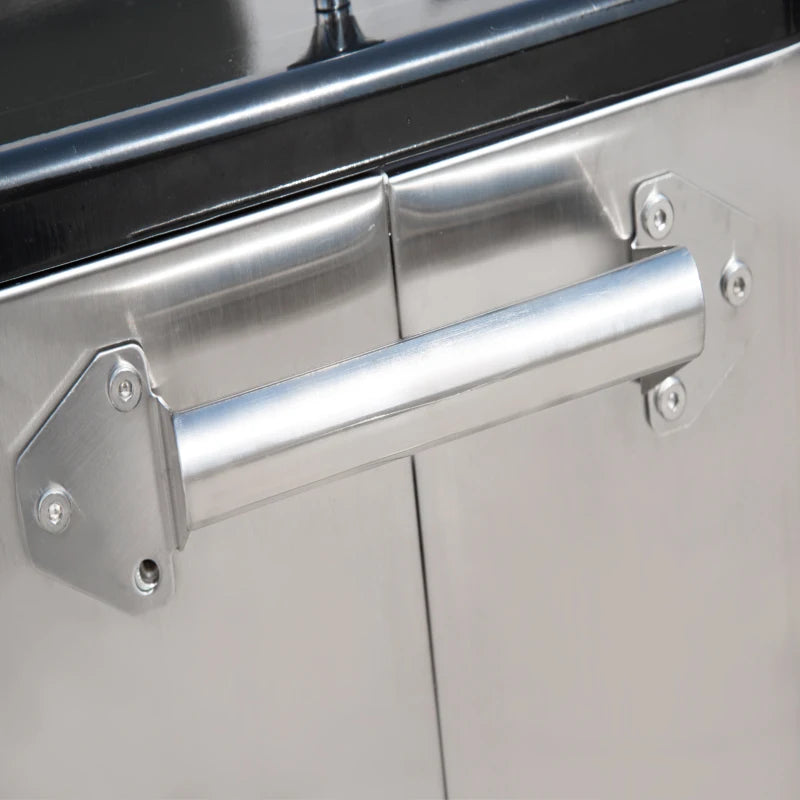 80 Quart Rolling Cooler Cart Ice Beer Beverage Cooling Bin for Outdoor Party, 35.4" x 15.4" x 32.7", Silver