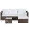 Outsunny 3pcs Modern Rattan Sofa Set, Wicker Patio Furniture Set with Coffee Table, Cushions, Pillows