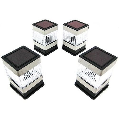 Set of 4 Solar Powered Deck or Post Cap LED Lights - Free Shipping