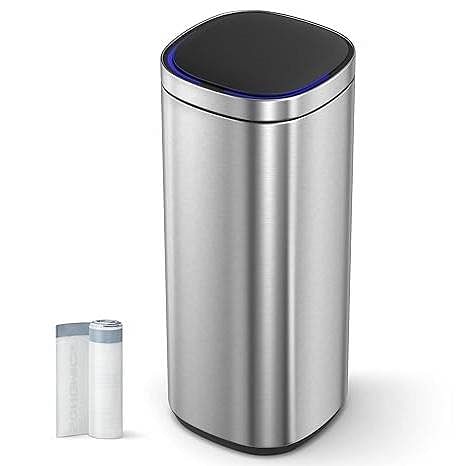 Motion Sensor Stainless Steel 13 gallon Trash Can with Ozone Button - Free Shipping 