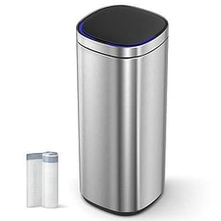 Motion Sensor Stainless Steel 13 gallon Trash Can with Ozone Button - Free Shipping