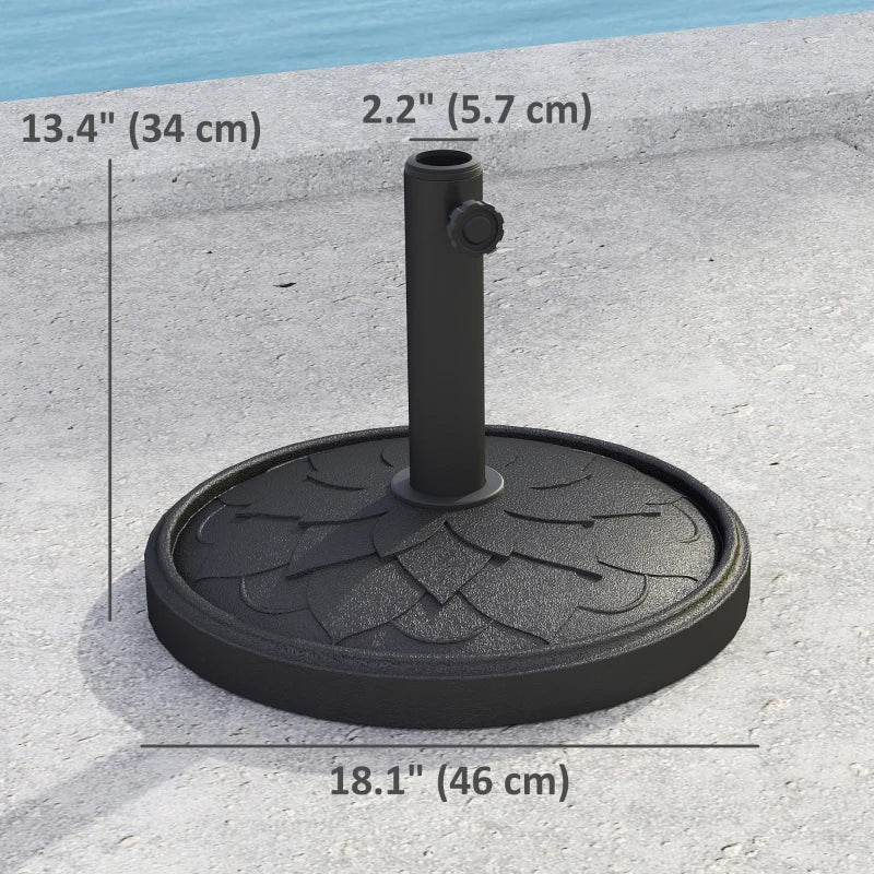 Round Patio Umbrella Base, 26 lbs Resin Umbrella Stand Base, Heavy Duty Patio Umbrella Holder, Black