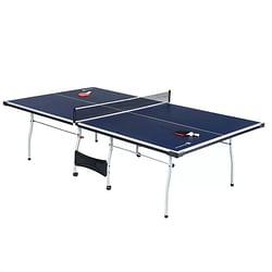 Official Size Blue Ping Pong Table Tennis Set with Net 2 Balls and 2 Paddles - Free Shipping