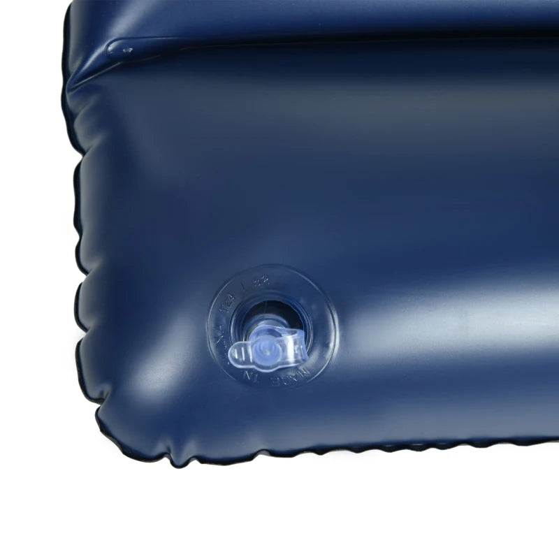 Queen Size Air Mattress Camping Air Bed with 2 Pillows and Hand Pump, Blue