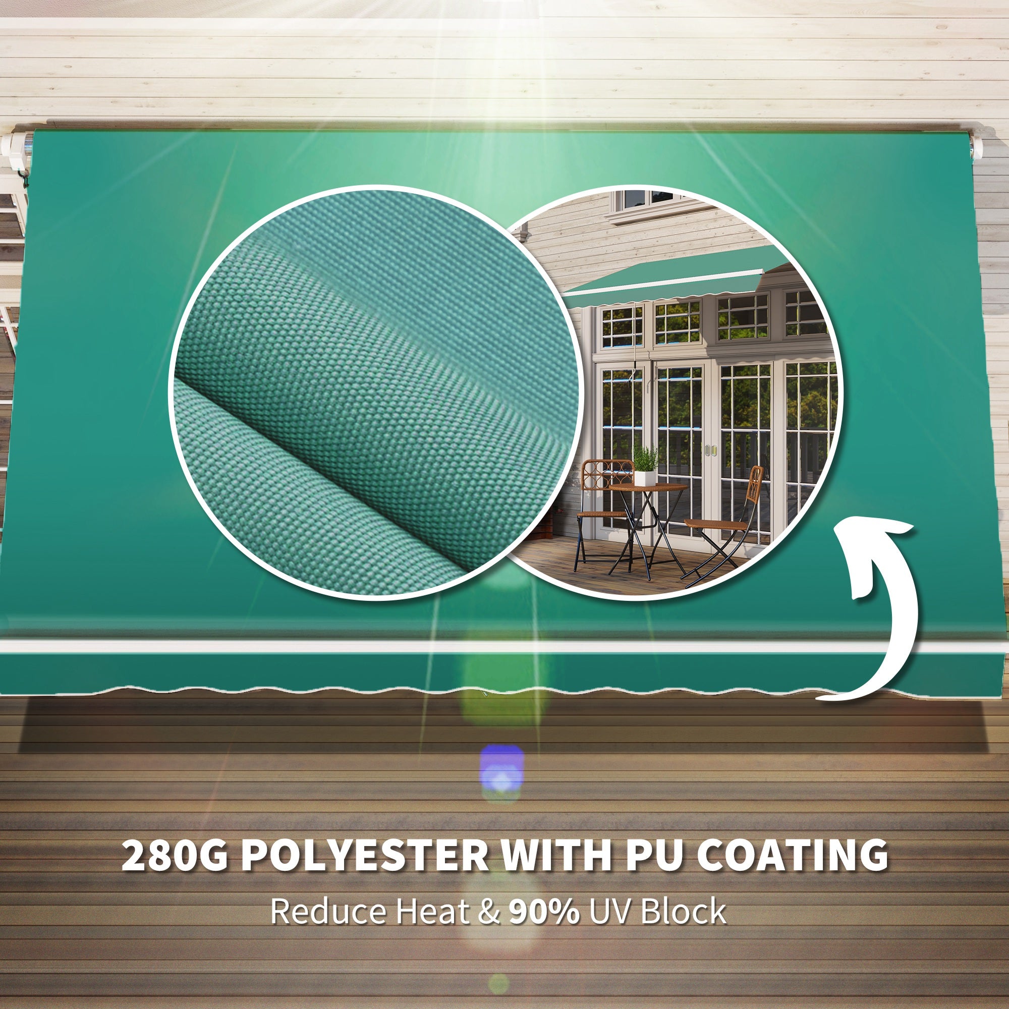 Outsunny Waterproof Patio Canopy: 10x8ft Aluminum Frame with UV Protection for Outdoor Deck, Green 