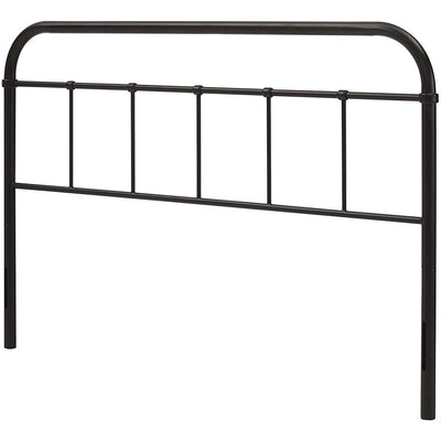 Full size Vintage Dark Brown Metal Headboard with Rounded Corners - Free Shipping 