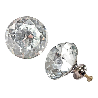 Princess Diamond Knob, White Gls,L 
