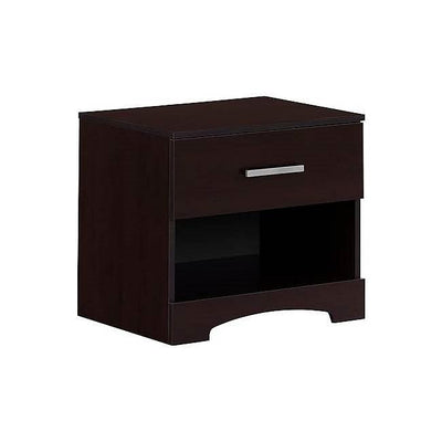 Modern 1 Drawer Nightstand End Side Table Storage in Dark Brown - Free Shipping 