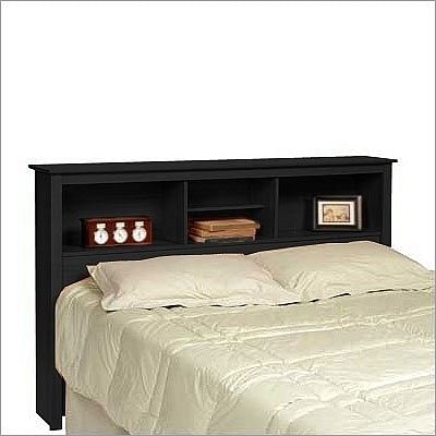 Queen-size Storage Headboard in Black Finish - Free Shipping