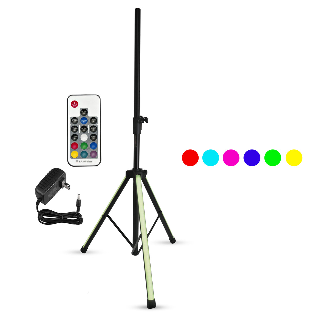 5Core Speaker Stand Tripod w RGB Lights Adjustable 72 Inch DJ Studio Monitor Stands